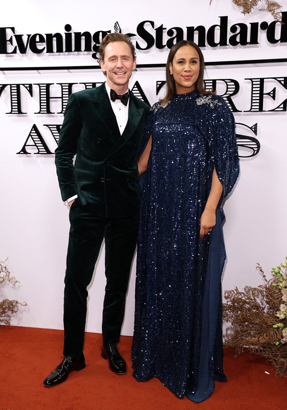 Tom Hiddleston and Zawe Ashton enjoy a date night on the red carpet at the Evening Standard Theater Awards