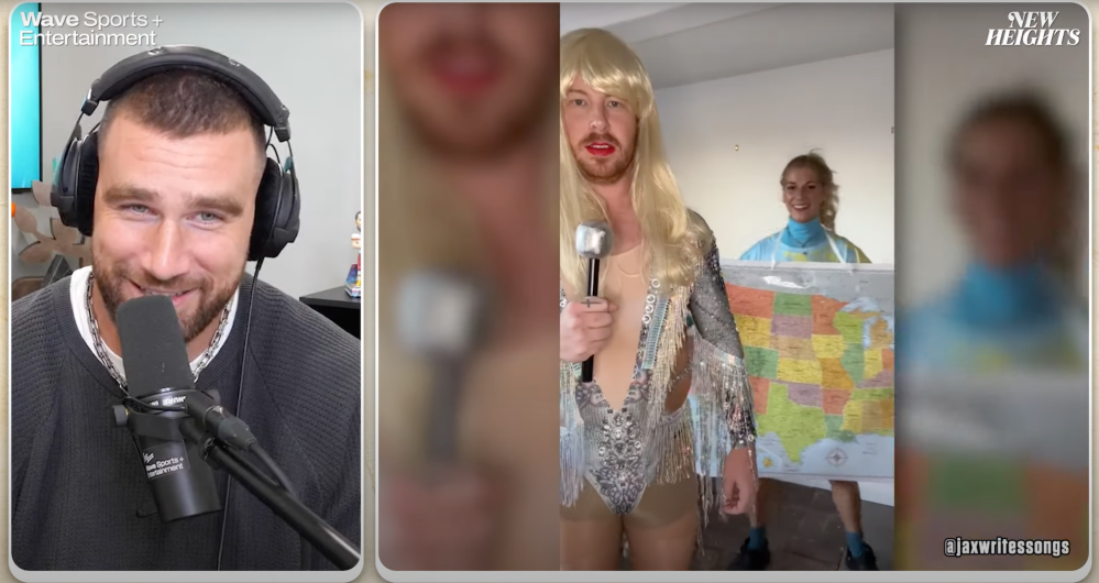 Travis Kelce Laughs at Fans Dressing Up as Him and Taylor Swift for Halloween That Was Golden