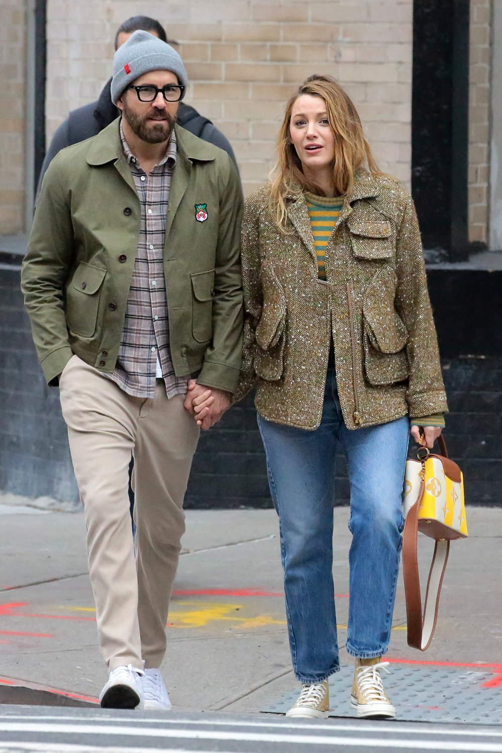Blake Lively and Ryan Reynolds Coordinate in Olive During Autumn Stroll in New York City