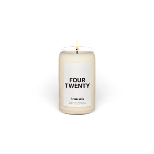 Homesick Premium Scented Candle, Four Twenty - Scents of Bergamot, Sandalwood, 13.75 oz, 60-80 Hour Burn, Natural Soy Blend Candle Home Decor, Relaxing Aromatherapy Candle