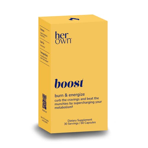 her own Boost, Helps Boost Energy, Supports Metabolism, Proprietary Thermogenic Blend, Green Tea Leaf Extract, Gluten and Soy Free, Vegan, 60 Capsules, 30 Servings, Small, Multi