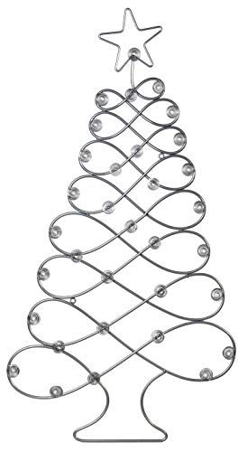 Red Co. Christmas Tree Card Holder Wall Mounted Decorative Rack in Silver Finish - 34