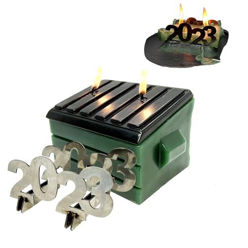 Wick Works | Large Dumpster Fire Candle | Parafin Wax | Unique Funny Gift Novelty Adults Can Enjoy! (2023 Cedar)