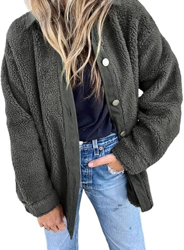 Best Fuzzy Shacket: Dokotoo Womens Fleece Button Down Sherpa Jacket