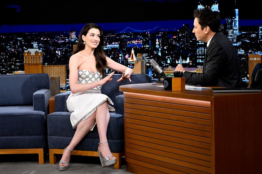 Anne Hathaway Continues Her Winter White Streak on ‘Jimmy Fallon’