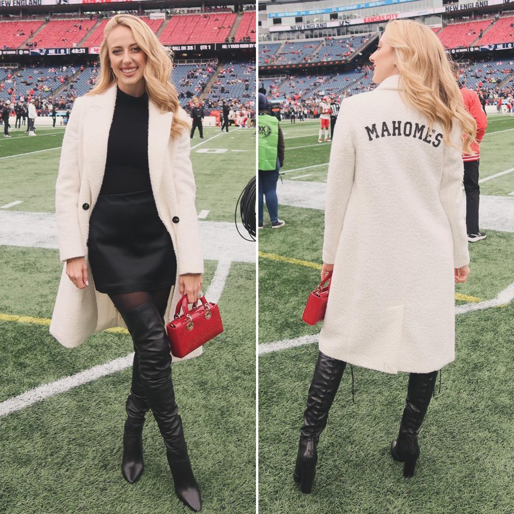 Brittany Mahomes Turns Her Chic Wool Coat into Chiefs Merch