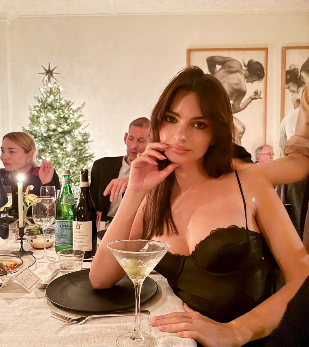 Emily Ratajkowski Puts an Unexpected Cowgirl Twist on Classic Silk Slip Dress at Christmas Party