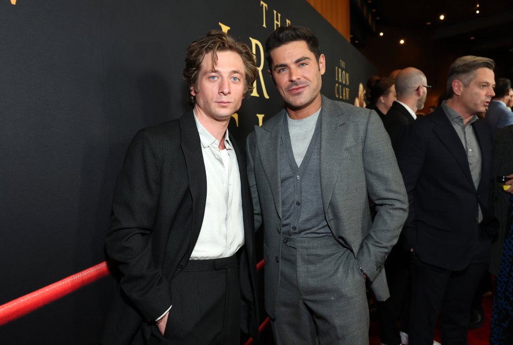 Jeremy Allen White and Zac Efron attend the Los Angeles Premiere of A24's "The Iron Claw"
