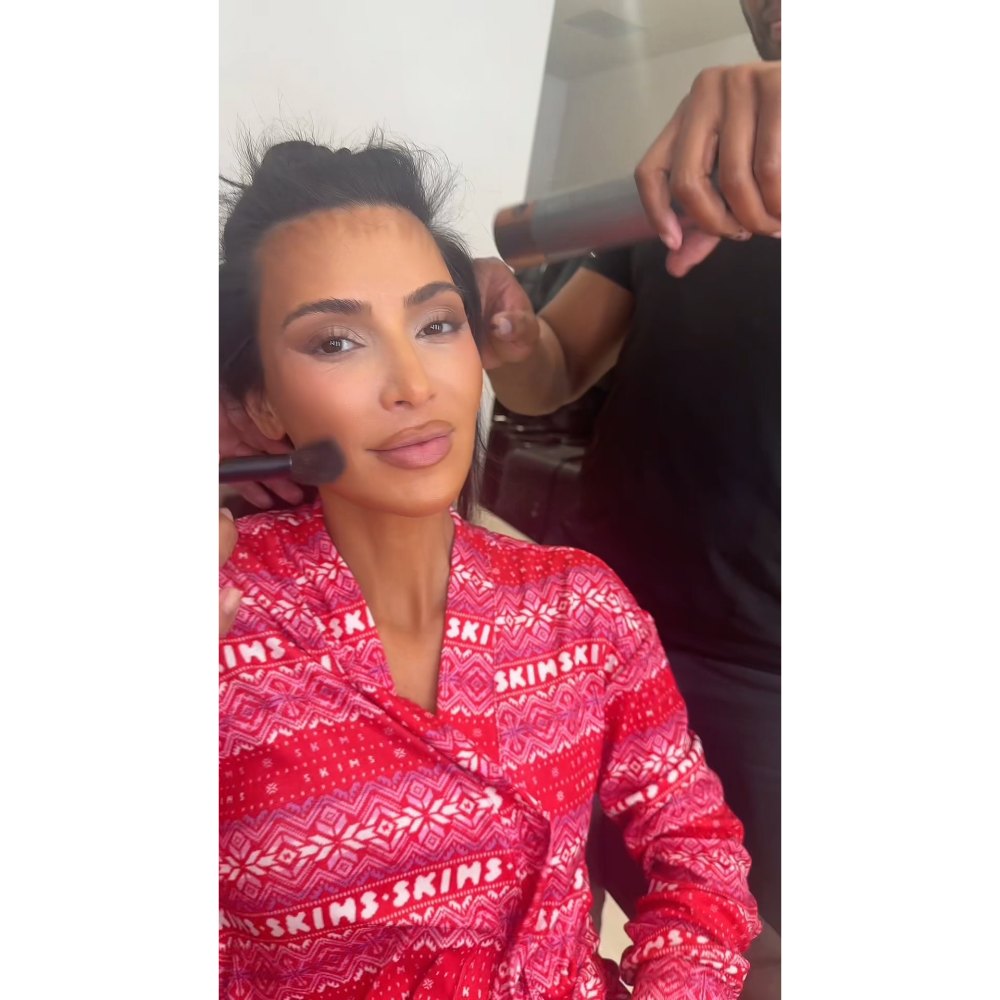 Kim Kardashian and North Get Ready for Christmas Party