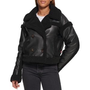 Levi's Women's Sherpa Lined Cropped Moto Jacket
