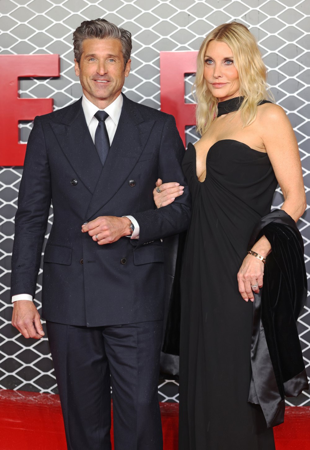 Patrick Dempsey and Wife Jillian Fink Make Stylish Joint Appearance at Ferrari Premiere in London