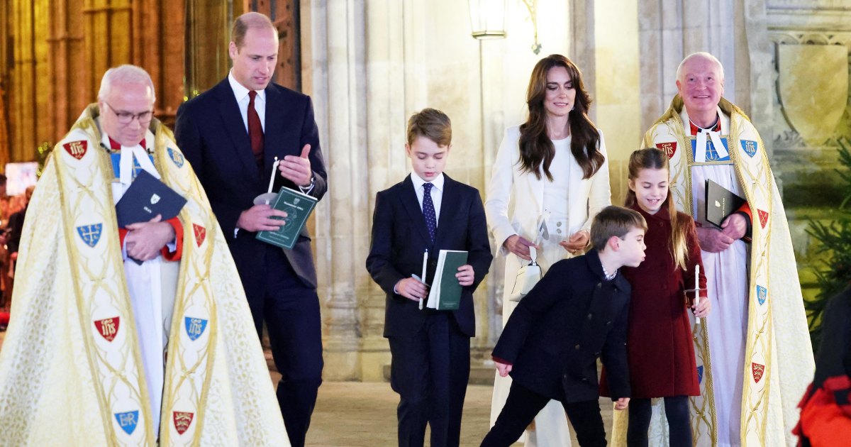 Prince Louis Gets Cheeky With Sister Charlotte at Christmas Concert Prince Louis Gets Cheeky With Sister Charlotte at Christmas Concert