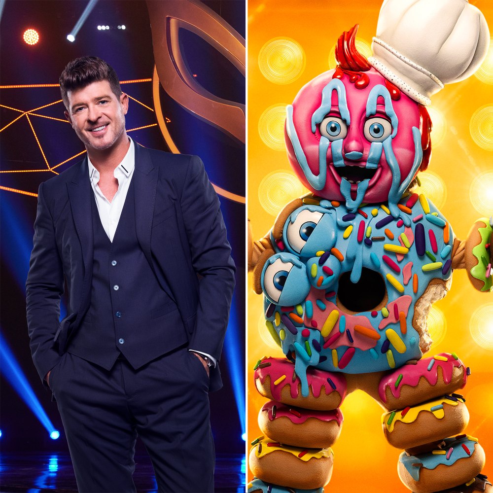 Robin Thicke thinks the masked singer's donut could be his late father's friend