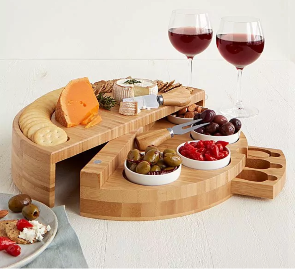 Compact Rotary Cheese and Tapas Board