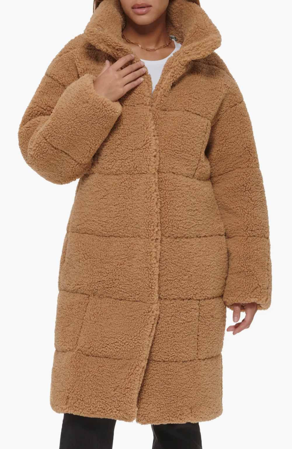 Levi's Quilted Fleece Long Teddy Coat