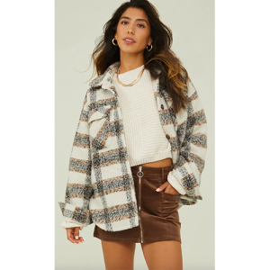 Altar’d State Winnie Wool Plaid Shacket