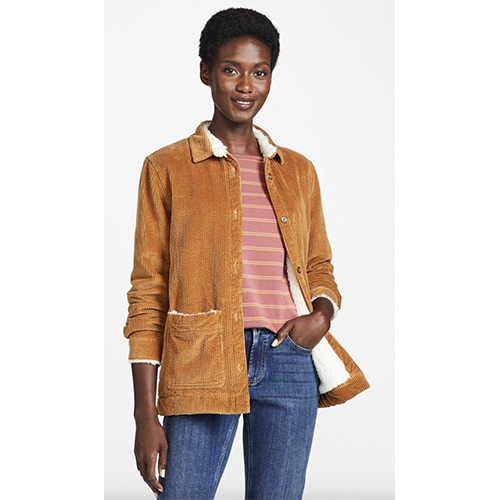 L.L. Bean Women's Comfort Corduroy Relaxed Shirt, Lined