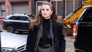 Selena Gomez is seen in Tribeca on December 11, 2023 in New York City. (Photo by Gotham/GC Images)