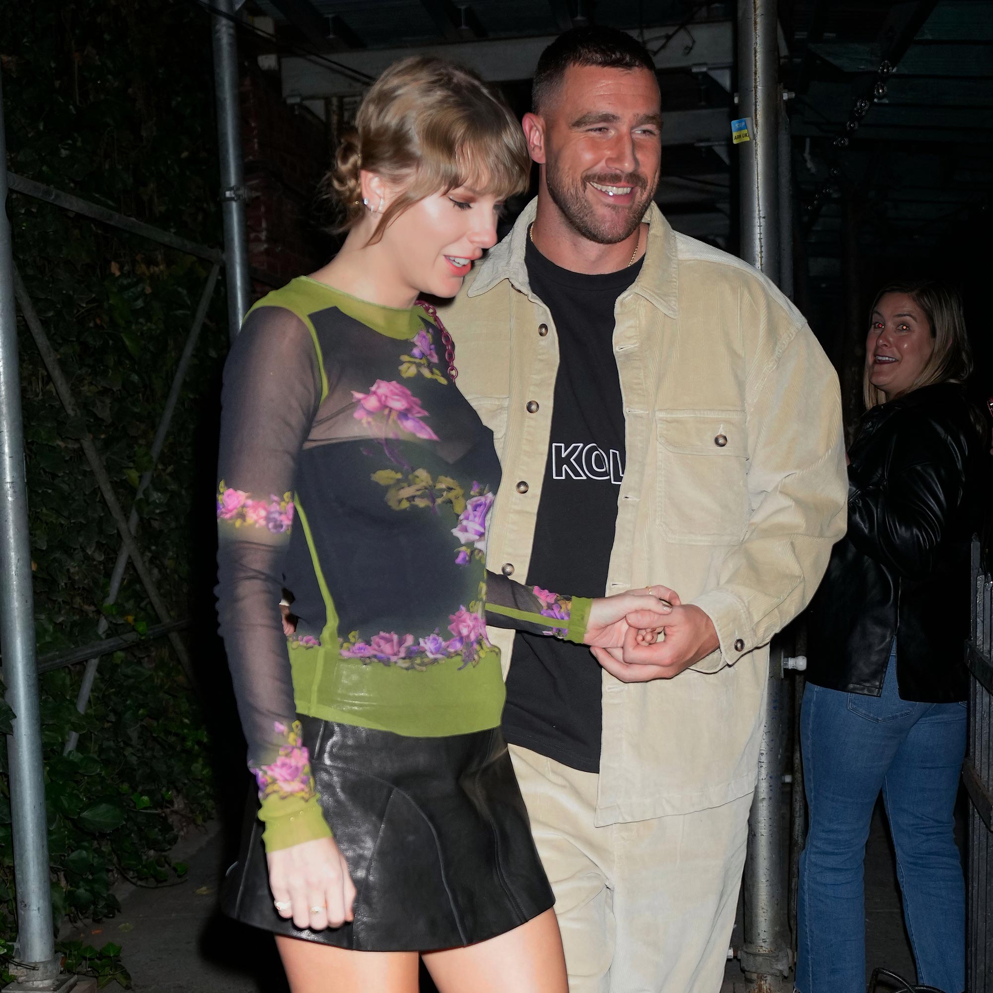 Taylor Swift and Travis Kelce seen collectively at Kansas Metropolis vacation get together