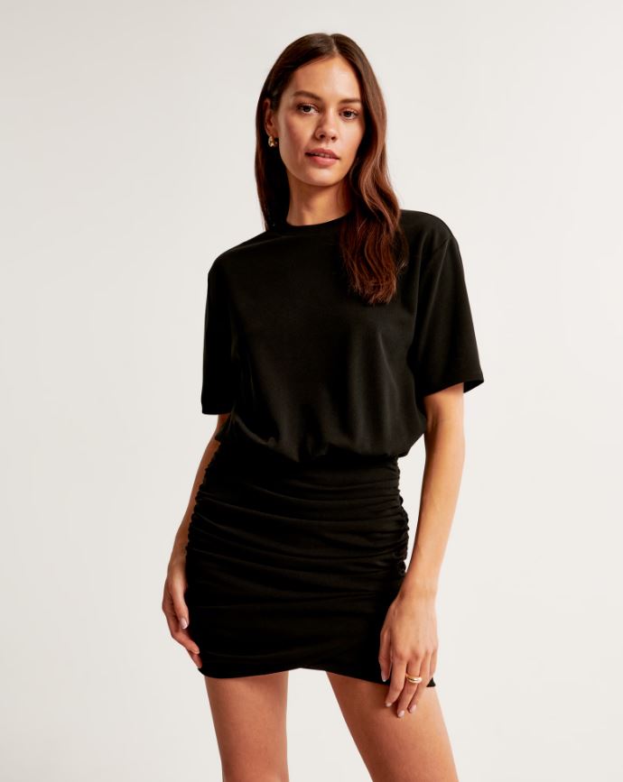 Abercrombie & Fitch Ruched Knit Mini Dress 