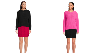 BCBG Paris Cable Knit Mini Sweater Skirt