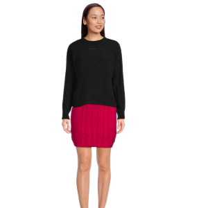 BCBG Paris Cable Knit Mini Sweater Skirt