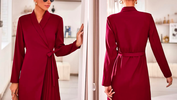 Dowerme Lapel Mini Wrap Dress