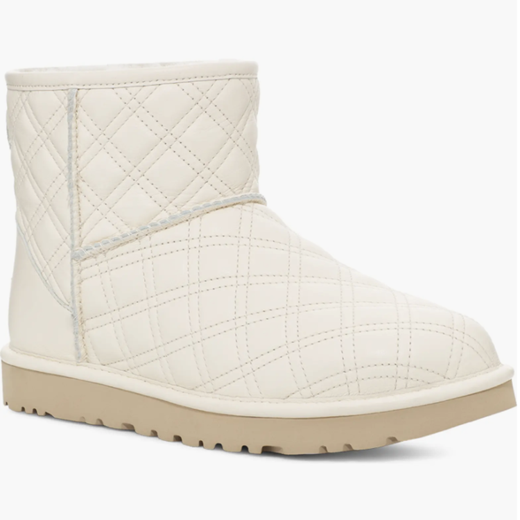 off-white quilted Ugg boots