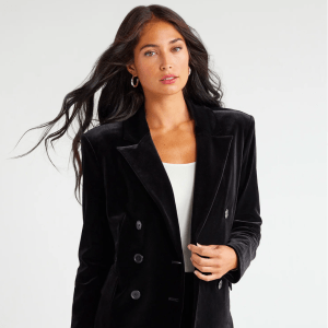 Sofia Jeans Velvet Double-Breasted Blazer
