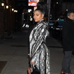 Taraji P. Henson outside of the Ed Sullivan Theater in New York City on December 12, 2023.