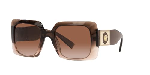 Versace VE 4405 533213 Brown Plastic Rectangle Sunglasses Brown Gradient Lens