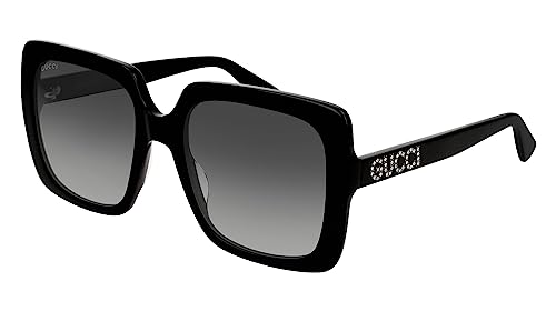 Gucci Women's Acetate Square Sunglasses, Black/Grey, One Size