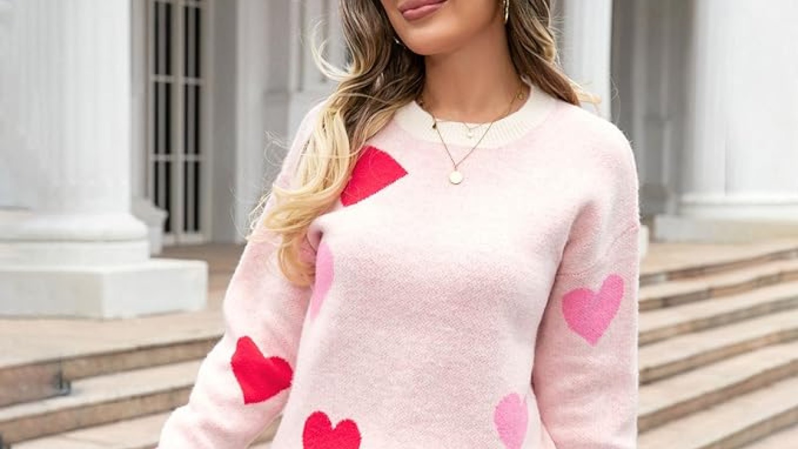 heart print sweaters