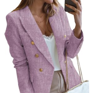 Amazon Happy Sailed Womens Double Breasted Tweed Blazer
