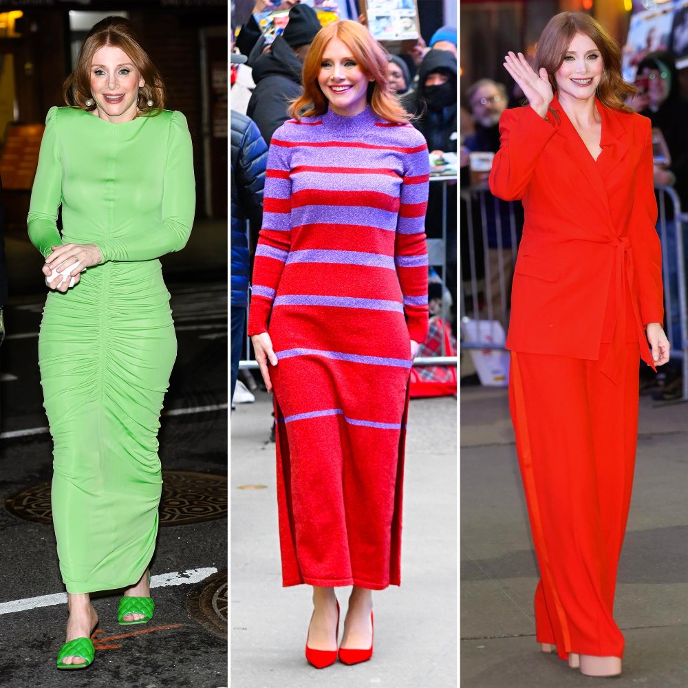 Bryce Dallas Howard Wears Three Very Colorful Outfits Back-to-Back