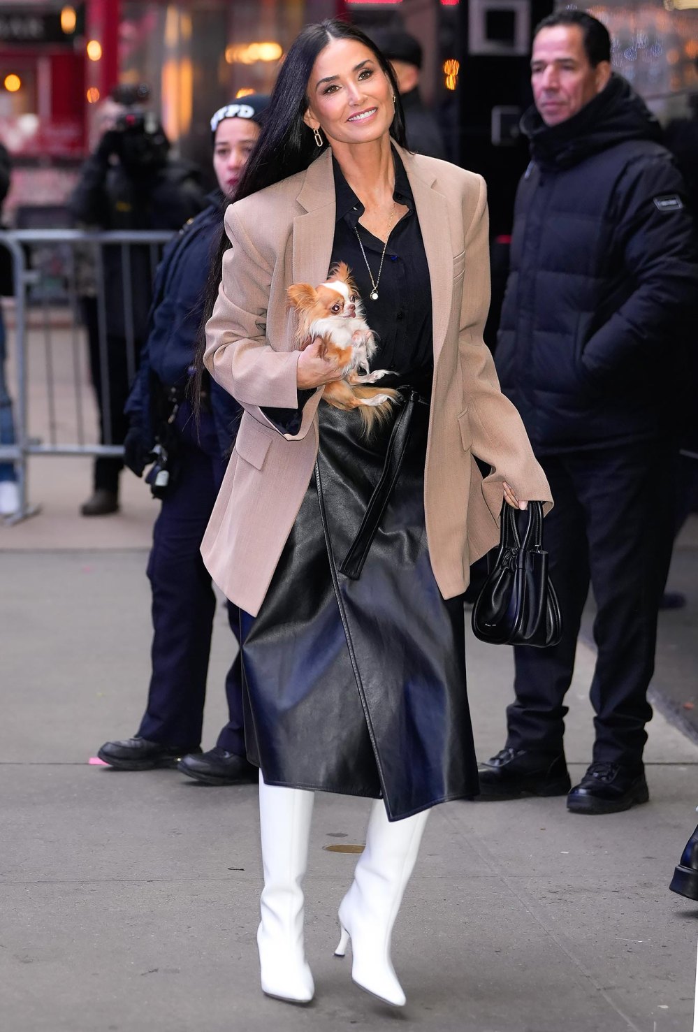 Demi Moore Continues Her Streak of Chic Monochromatic Winter Outfits in New York City