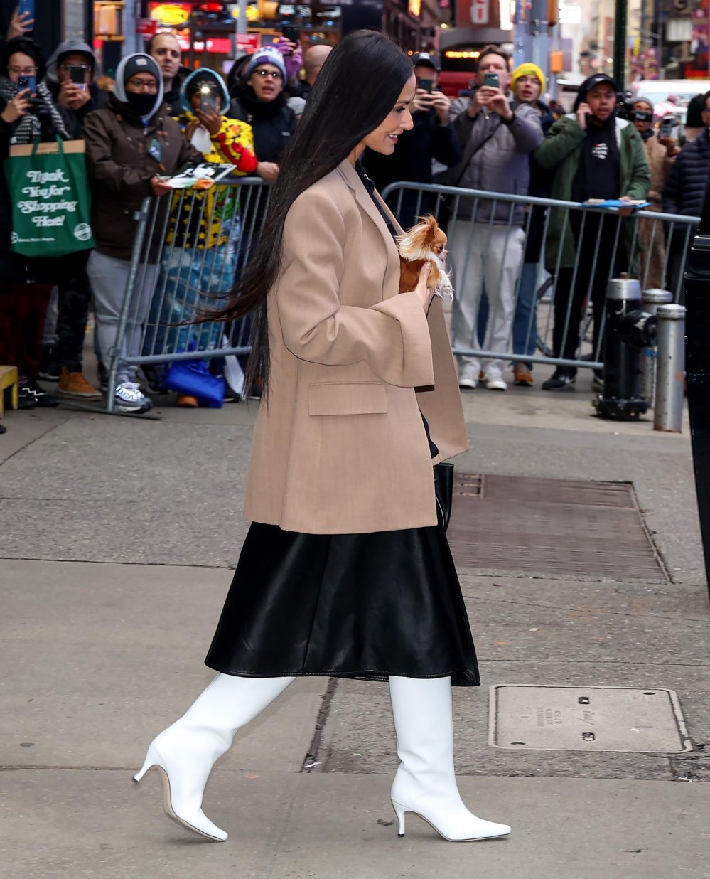 Demi Moore Continues Her Streak of Chic Monochromatic Winter Outfits in New York City