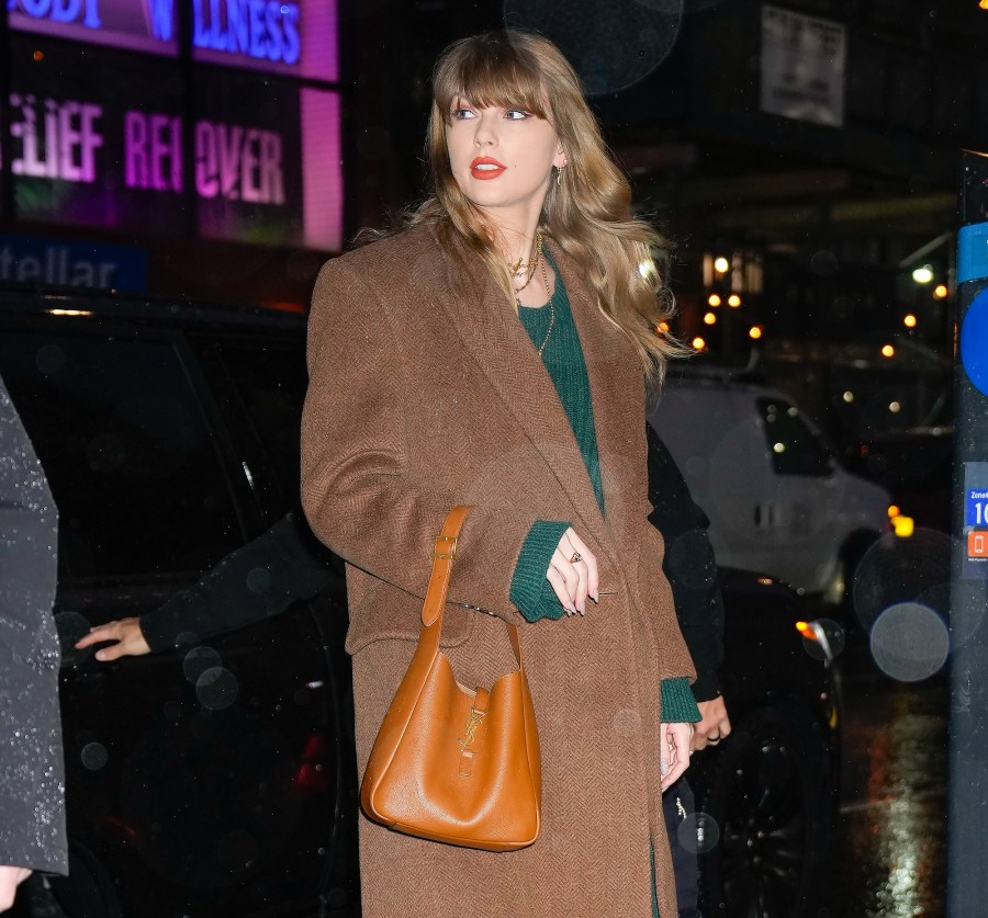 Feature Taylor Swift Looks Effortless in Green Sweater Dress While Out in NYC Following the Golden Globes