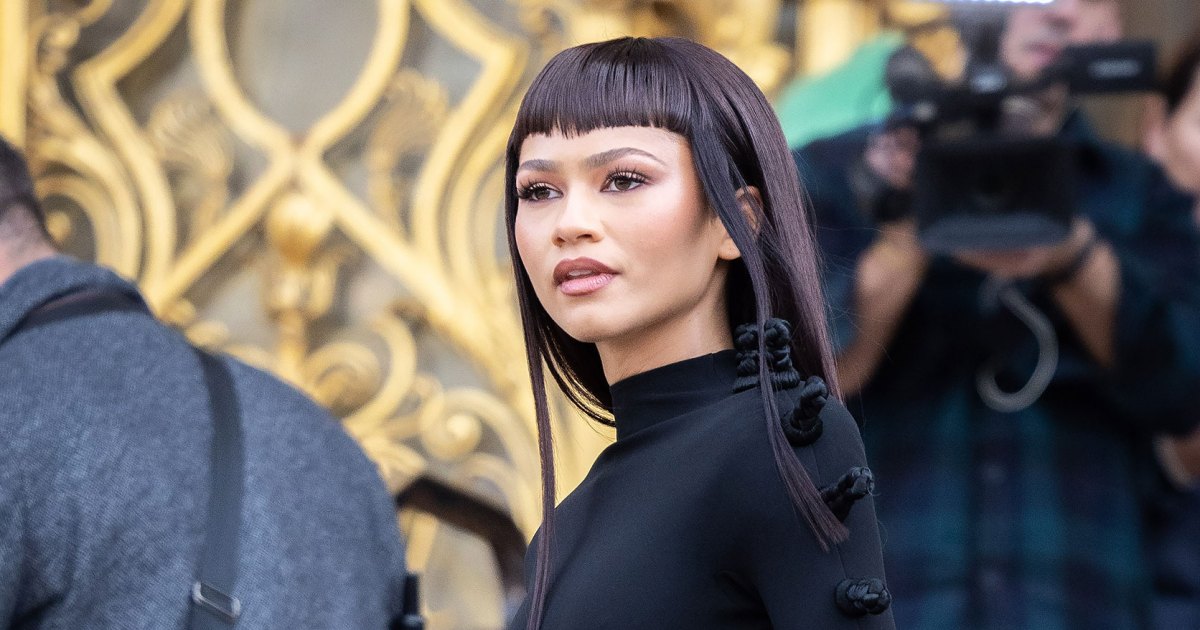 Zendaya Debuts Micro Bangs at Schiaparelli Show During Paris Fashion Week Zendaya Debuts Micro Bangs at Schiaparelli Show During Paris Fashion Week