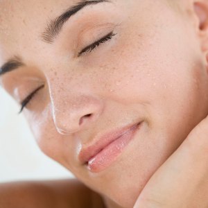 Beauty Portrait of a woman with wet face