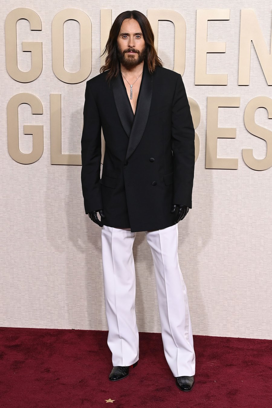 Jared Leto Red Carpet Arrival Golden Globes 2024