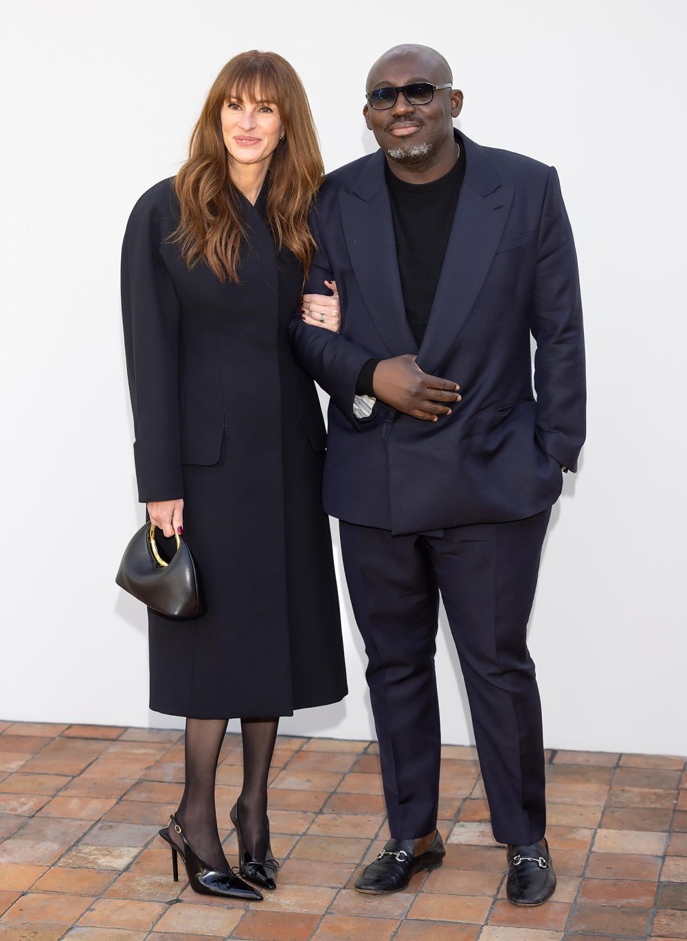 Julia Roberts Looks Sleek in Black Coat Dress at Jacquemus Fashion Show