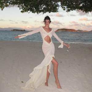 Kendall Jenner Goes Nearly Naked in Sheer Dress With Hailey Bieber