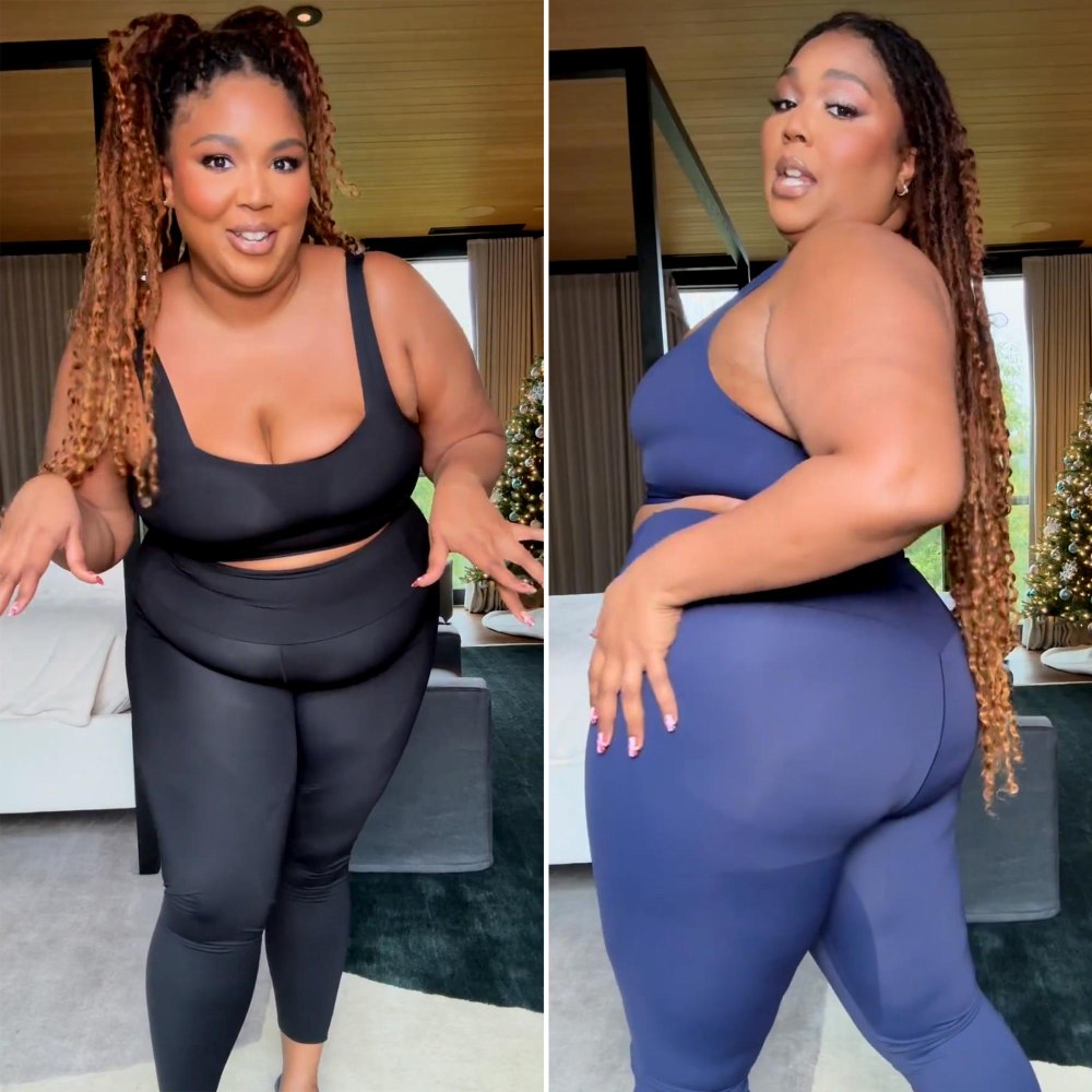 Lizzo Models Legging and Bra Set From Her Clothing Line Yitty- ‘New Year, New Me’