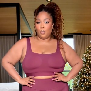 Lizzo Models Legging and Bra Set From Her Clothing Line Yitty- ‘New Year, New Me’