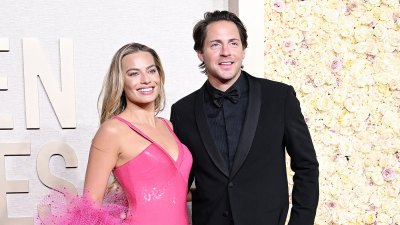 Margot Robbie Channels Barbie With Husband Tom Ackerley at 2024 Golden Globes