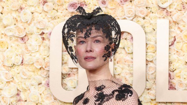 Rosamund Pike Wears Dior Veil at 2024 Golden Globes After Ski Accident