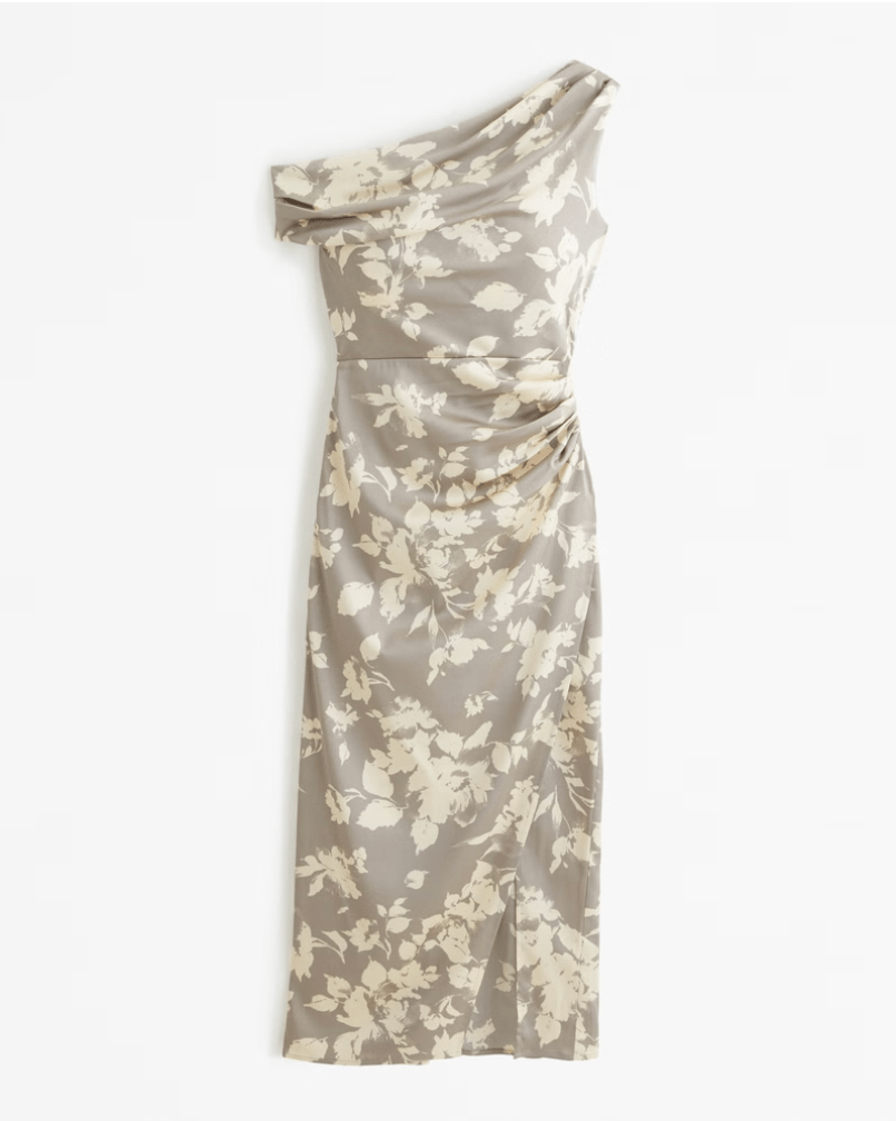 Abercrombie and Fitch Stretch Satin Draped Midi Dress
