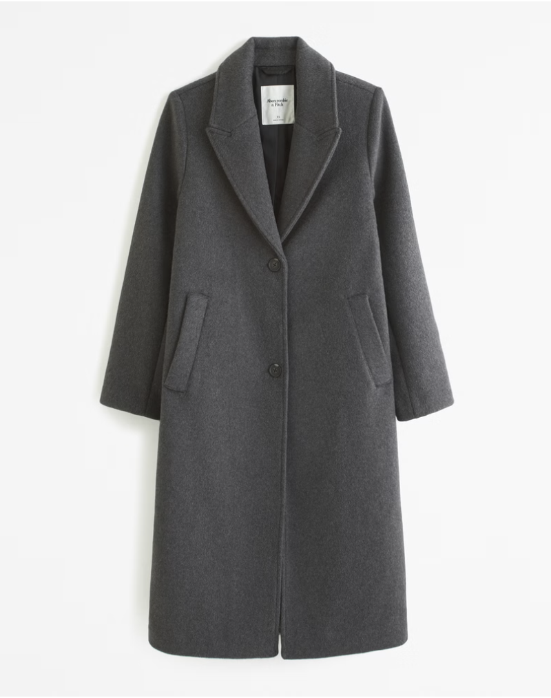 Abercrombie and Fitch Wool-Blend Tailored Topcoat