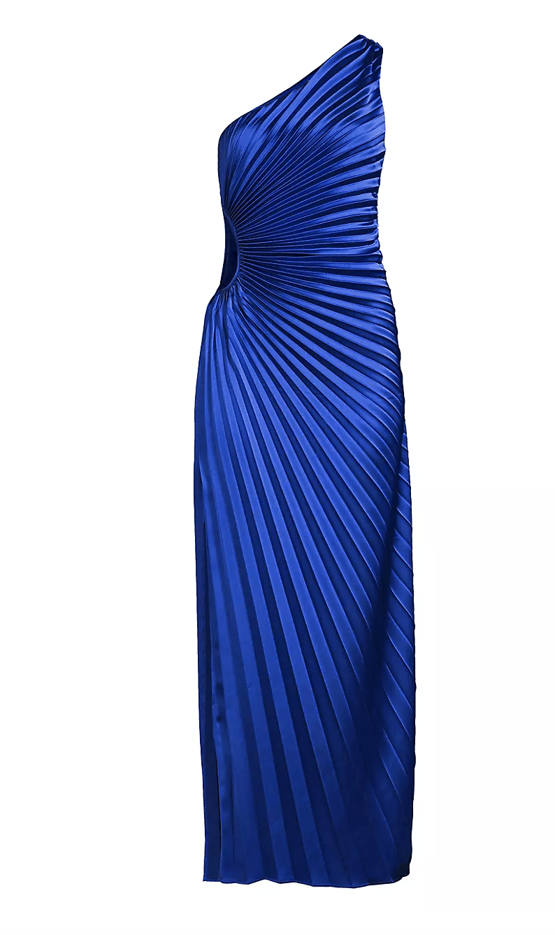 Delfi Solie Pleated Cut-Out Maxi Dress 